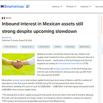 Inbound interest in Mexican assets still strong despite upcoming slowdown